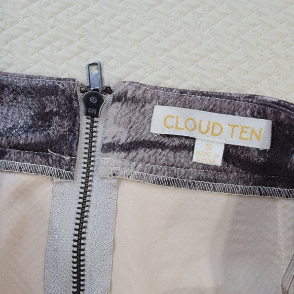 Cloud Ten Zebra Tiger Print Mini Skirt Size Small Side Zippers Animal Pattern - Picture 7 of 15